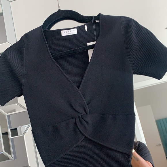 Sandro Ribbed Knit Top - Picture 2 of 4